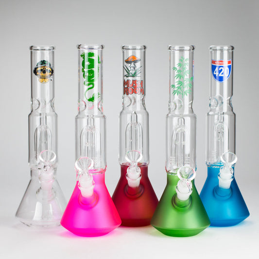 12" Beaker glass water bong with Perc